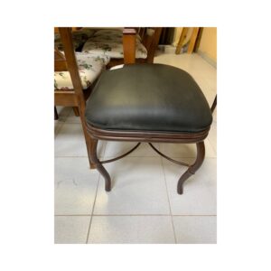 Banqueta hierro y semipiel negra