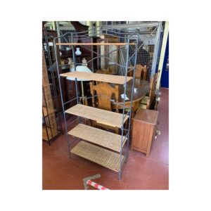 Estanteria plegable forja y mimbre