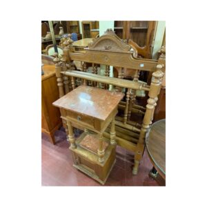 2 Cabeceros antiguos torneadas + mesilla