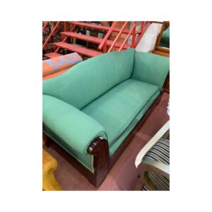 Sofa isabelino madera caoba taop verde
