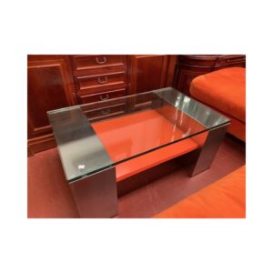 Mesa centro acero y cristal