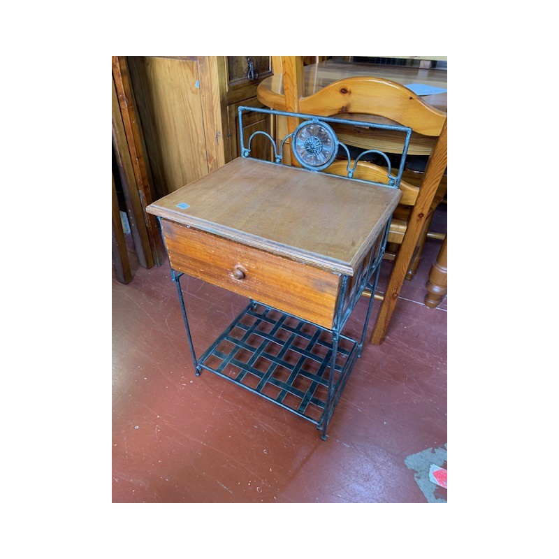 Mesita 1/c forja y madera