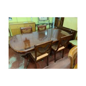Mesa comedor clasica nogal + 4 sillas