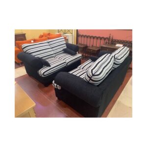Sofa 2/p tap chenilla negro y gris