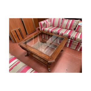 Mesa centro clasica tapa cristal