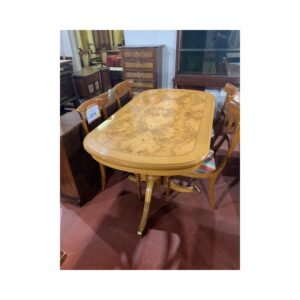 Mesa comedor oval raiz roble extensible