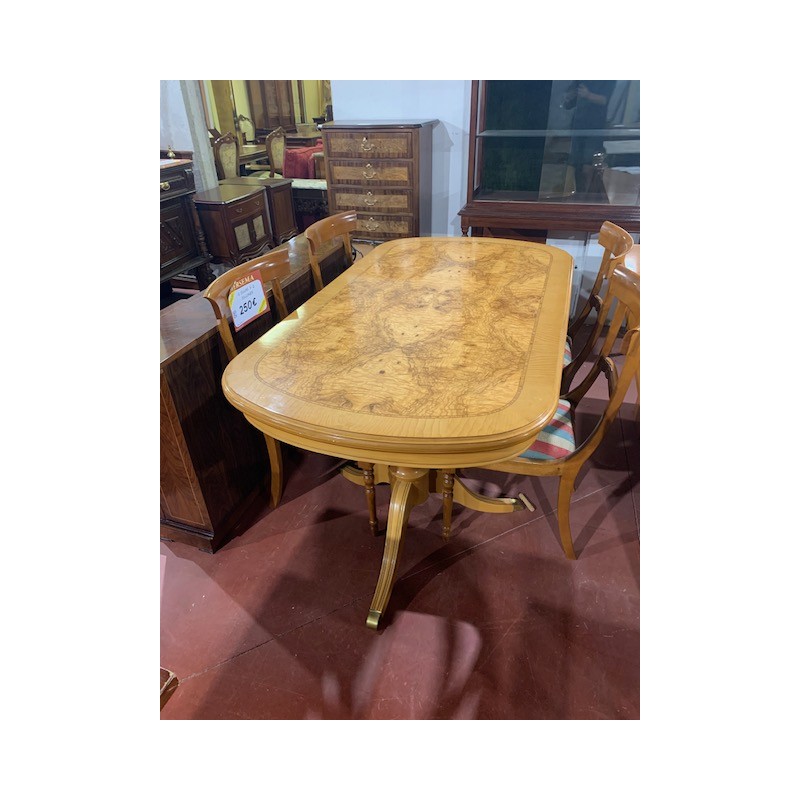 Mesa comedor oval raiz roble extensible