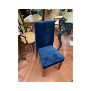 6 sillas tapizadas en terciopelo azul