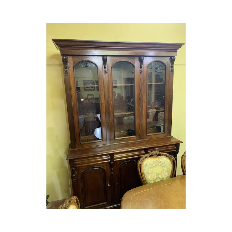 Vitrina victoriana 3/p madera caoba