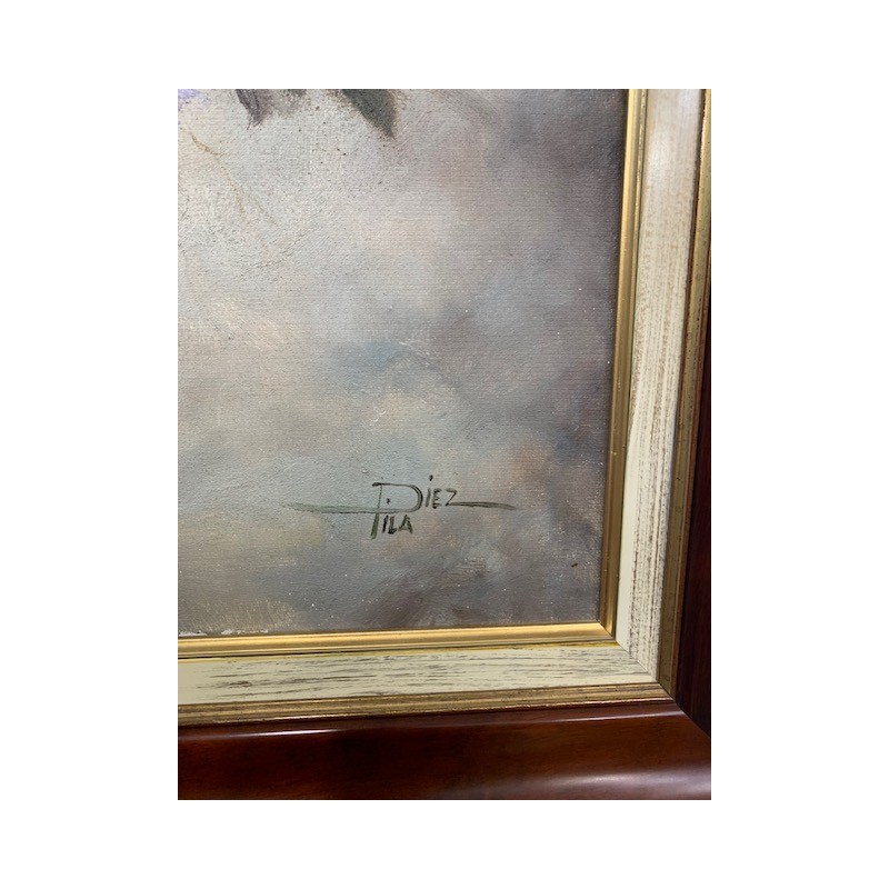 Oleo jarron con flores 100x85