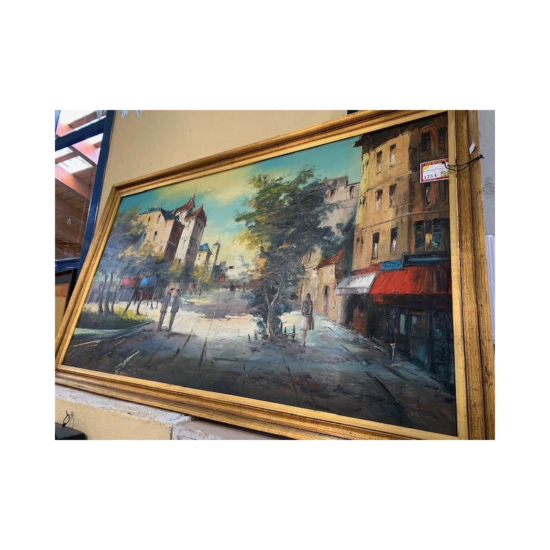 Oleo paisaje Ciudad 155x93