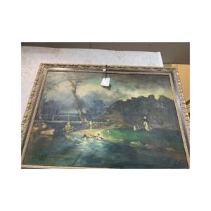 Oleo antiguo paisaje Holandes 105x80