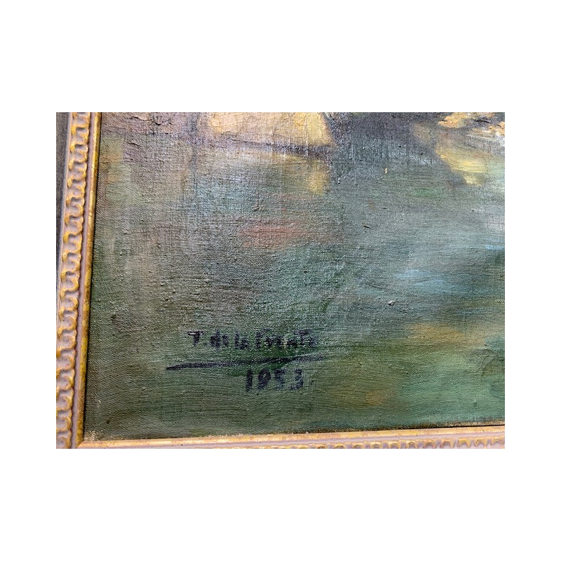 Oleo antiguo paisaje Holandes 105x80