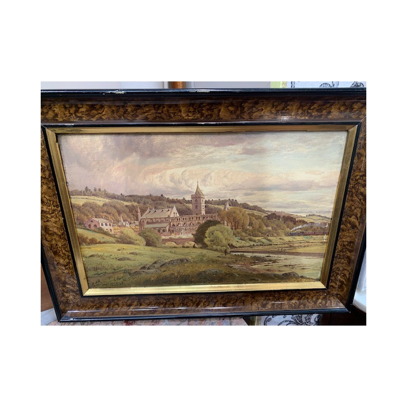 Oleo antiguo marco raiz 56x42