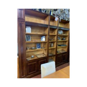 Libreria madera maciza con botellero