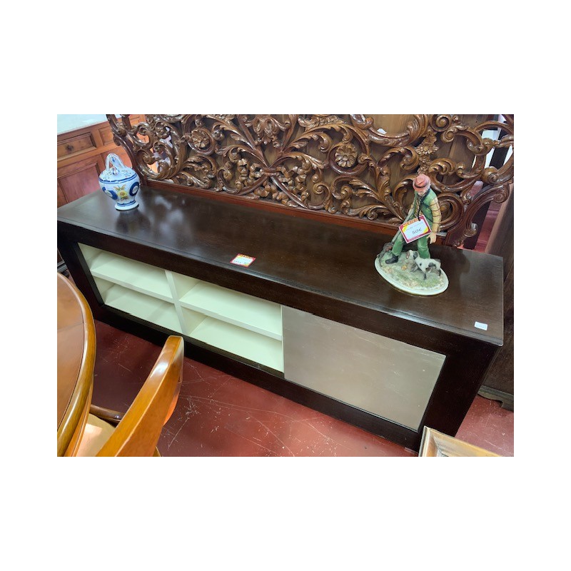 Mueble tv bajo wengue y plata