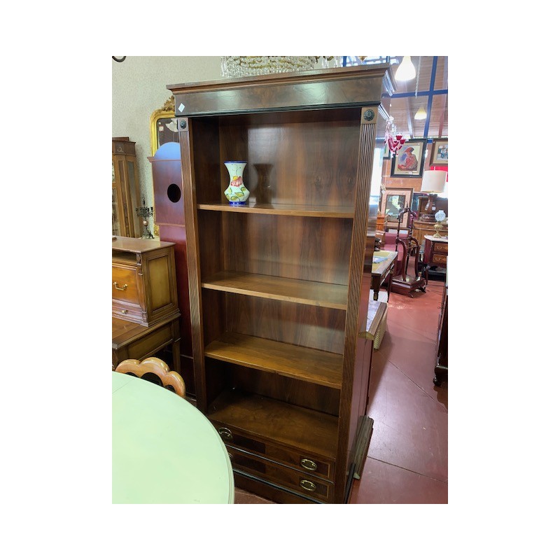 Estanteria libreria clasica nogal