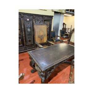 Mesa despacho est español con tallas + sillon