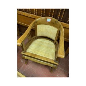 Sillon colonial madera teka y rattan