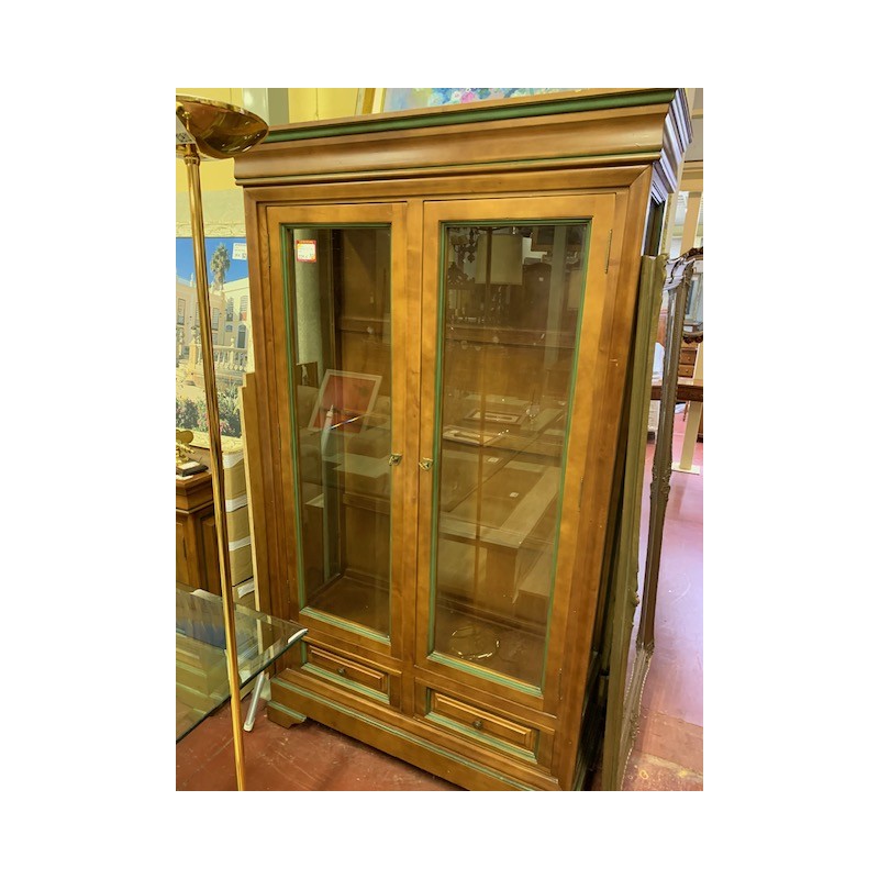 Vitrina provenzal 2/p 2/c madera maciza