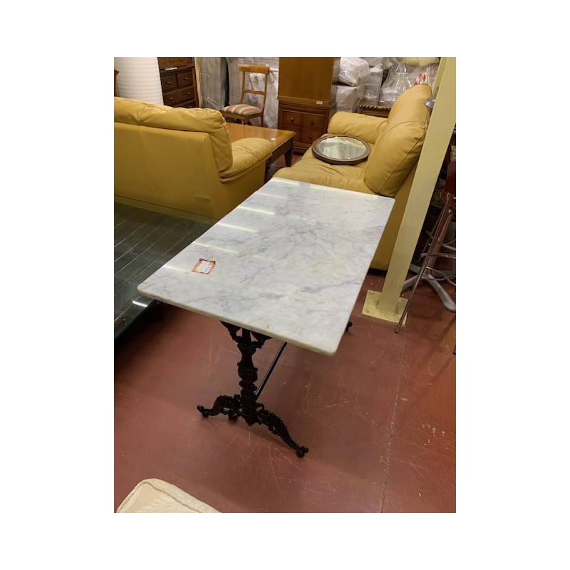 Mesa auxiliar hierro tapa marmol