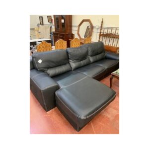 Sofa con chaislonge tap piel chocolte