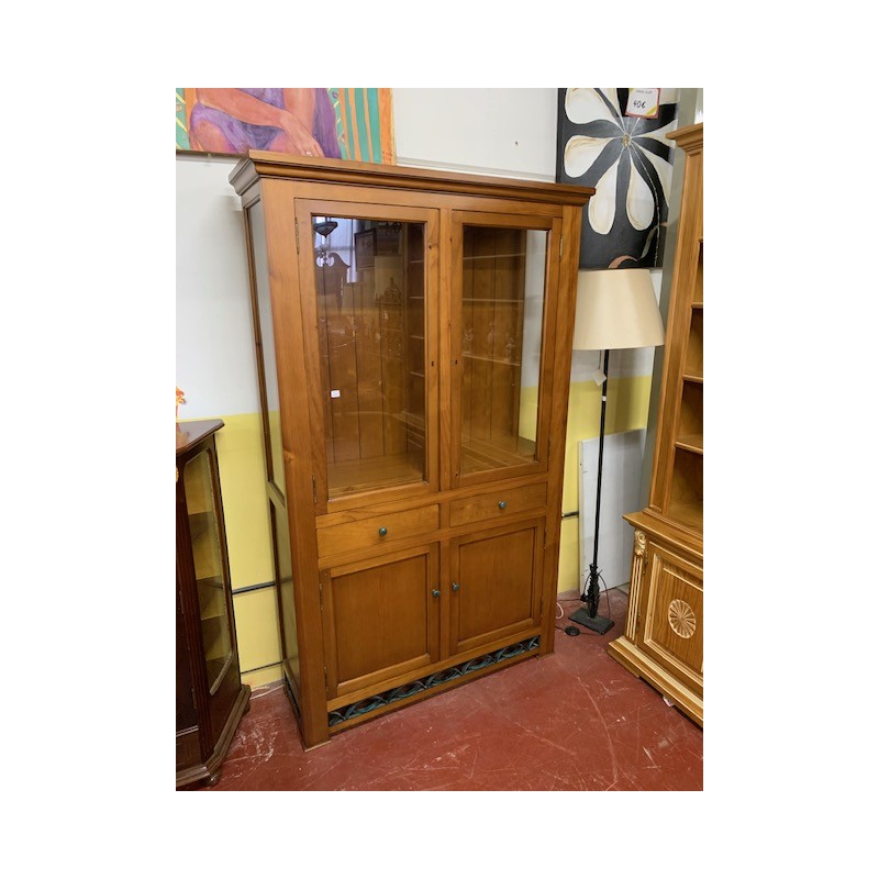 Vitrina rustica 2/p madera y forja